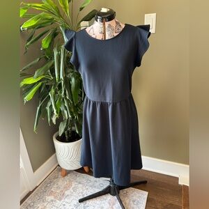 Joe Fresh Navy Mini Dress with Ruffle Cap Sleeves Size Medium